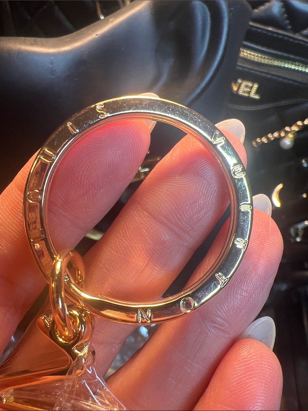 Gold Script Key & Chain Charm - Picture 3 of 5